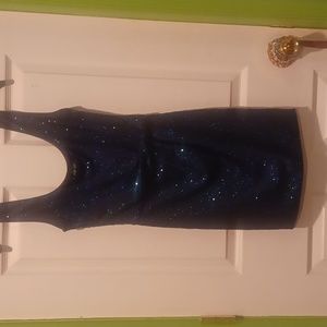 Love Reign blue all over sequin knotted waist mini dress S
